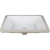 Hardware Resources 18-1/2" Lx11-1/8" W White Rectangle Undermount Porcelain Bathroom Sink With Overflow H8910WH